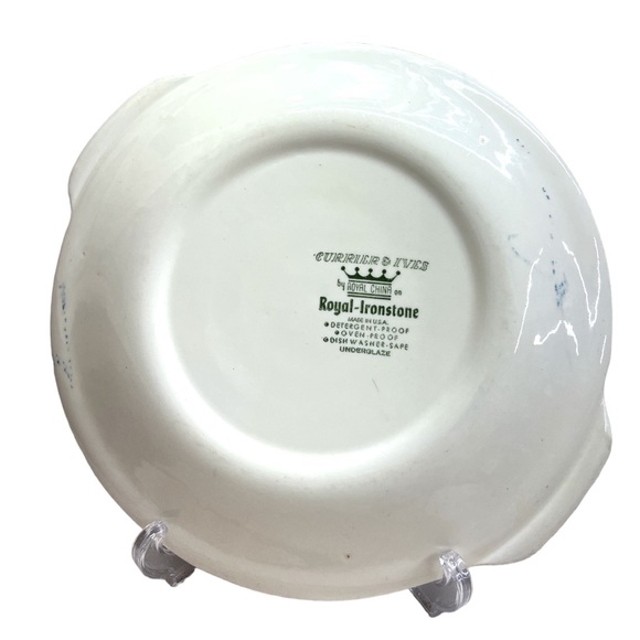 Royal China Currier & Ives Handled Serving Plater The Rocky Mountains USA 11.5” - Picture 3 of 3